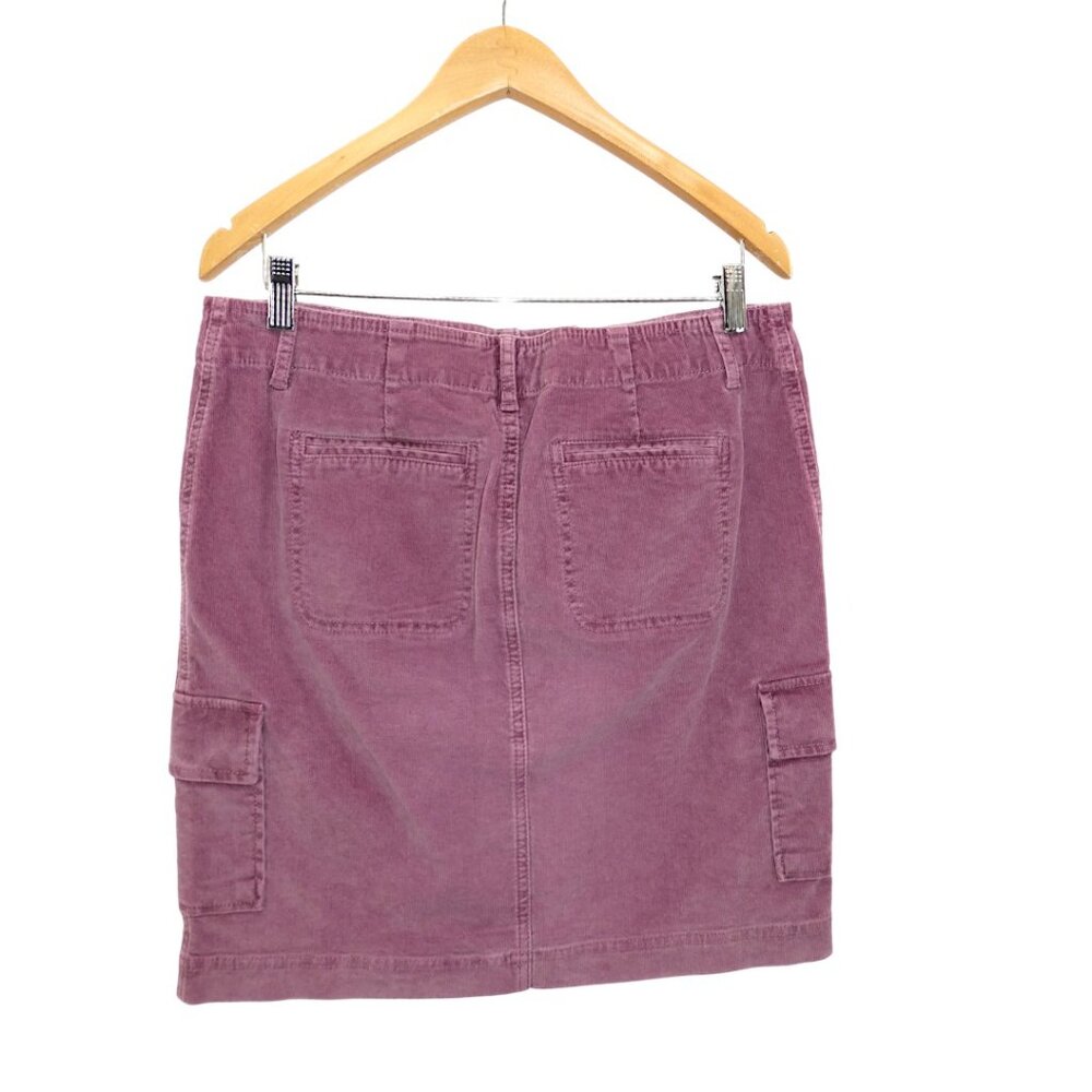 NWT J.Jill Corduroy Cargo Skirt Washed Plum Mauve Utility Chic Size 8 - Picture 3 of 7